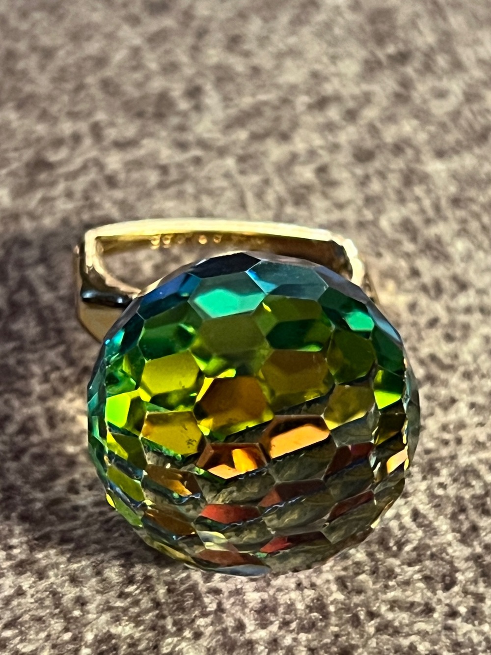 Vintage Vendome Pat 2961855 Crystal Ball Ring